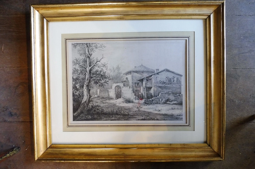 Eau-forte signée  JJ  de  Boissieu  , datée  1804